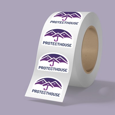 3" x 2" BOPP stickers on roll - 3.5mil