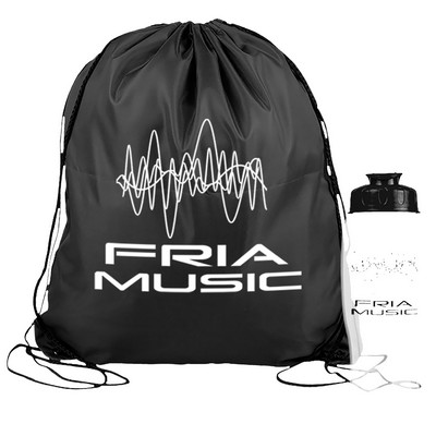 Garyline® Graduate Drawstring Backpack with 27 oz. Bottle